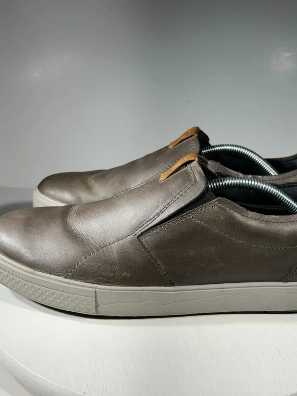 Merrell Mens Leather Shoes Size 12 Gray Casual Slip-On Sneakers Loafers Dress